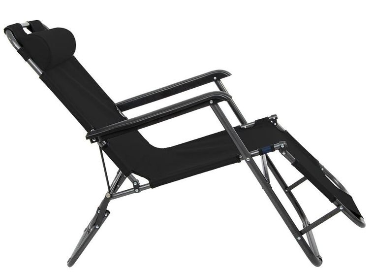 Enero Camp, Level, fotel wielopozycyjny z zagłówkiem, czarny