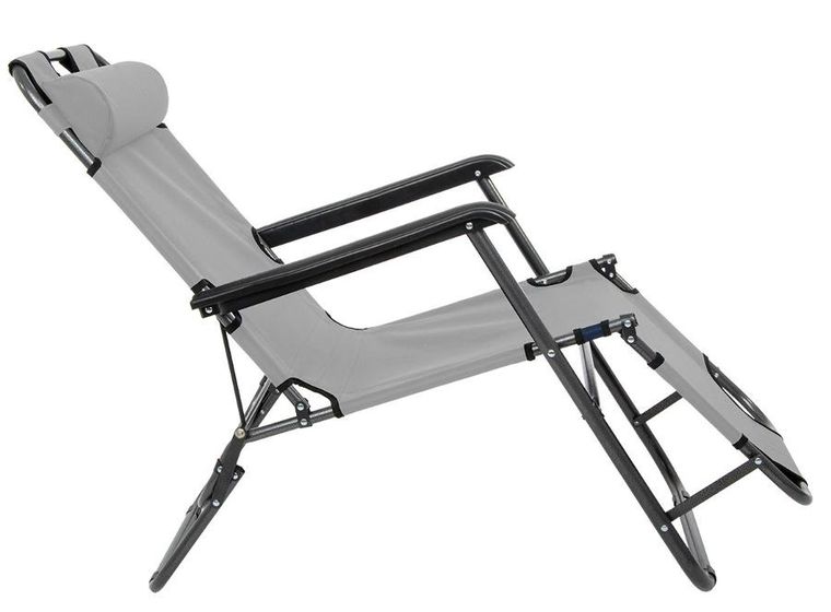 Enero Camp, Level, fotel wielopozycyjny z zagłówkiem, szary