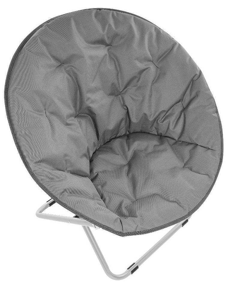 Enero Camp, Moon, fotel campingowy, ciemny szary, 82-68-79 cm