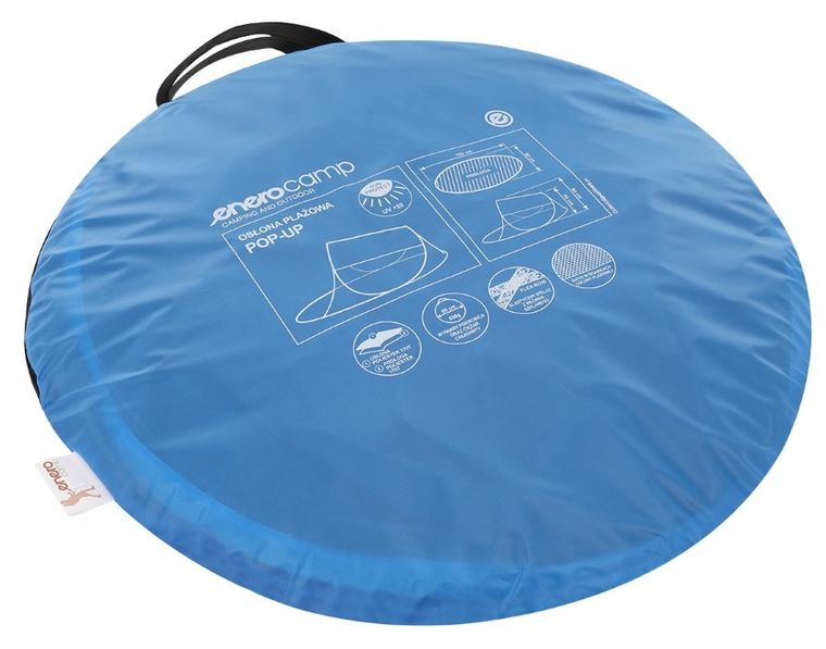 Enero Camp, namiot parawan plażowy samorozkładający, niebieski, 190-80-90/70 cm
