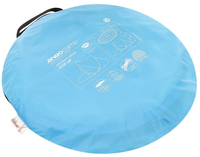 Enero Camp, namiot parawan plażowy samorozkładający Pop-up, niebieski, 190-120-90/70 cm