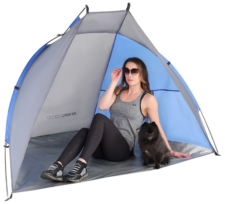 Enero Camp, namiot plażowy Sun, osłona, szaro-niebieski, 200-100-105 cm