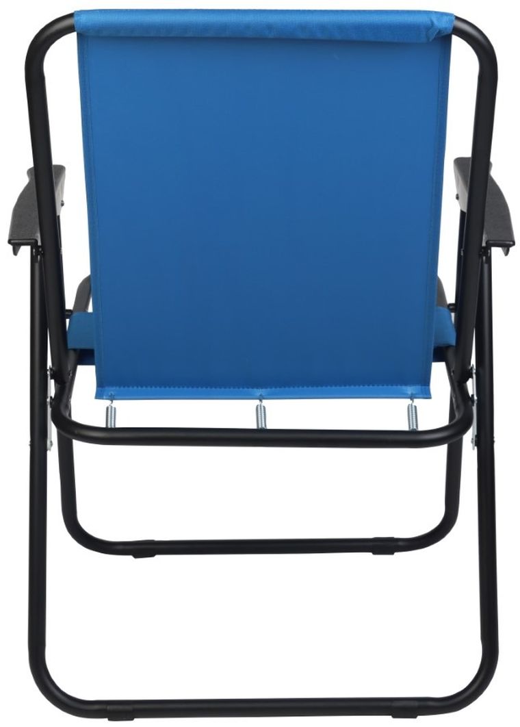 Enero Camp, składane krzesło turystyczne z podłokietnikami, niebieskie, 52-44-75 cm