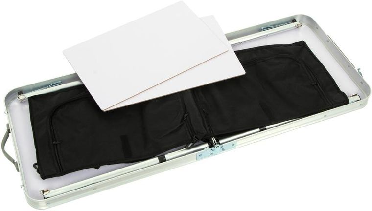 Enero Camp, składany stolik turystyczny, z szafą, 120-47-70/62/54 cm