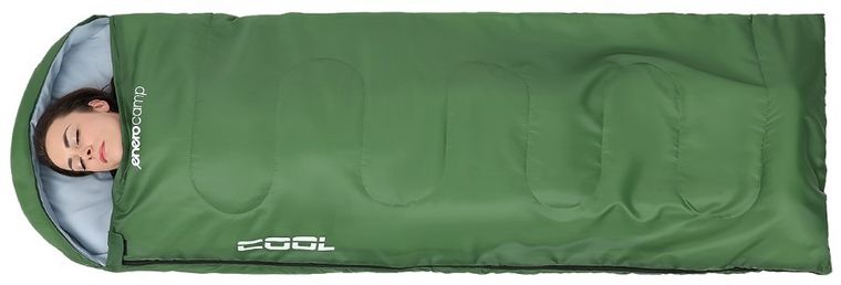 Enero Camp, śpiwór Cool, zielony, 210-70 cm