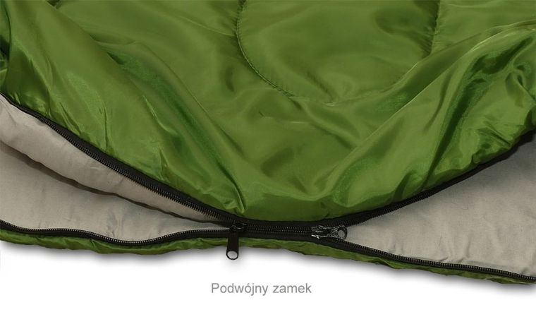 Enero Camp, śpiwór Nepal, ciemnozielony, 210-80-50 cm