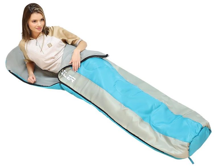 Enero camp, śpiwór turystyczny traveler, błękitno-szary, 210-80/50 cm