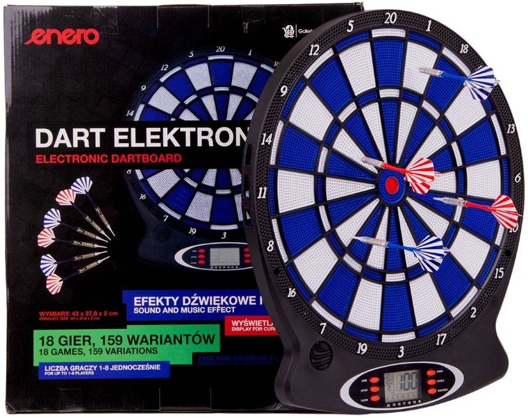 Enero, elektroniczna tarcza do darta, niebieska, 43 cm