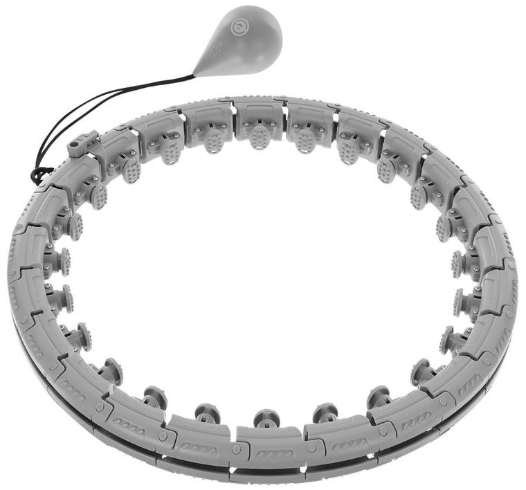 Enero Fit, hula hop fitness z masażerem i obciążeniem, szary