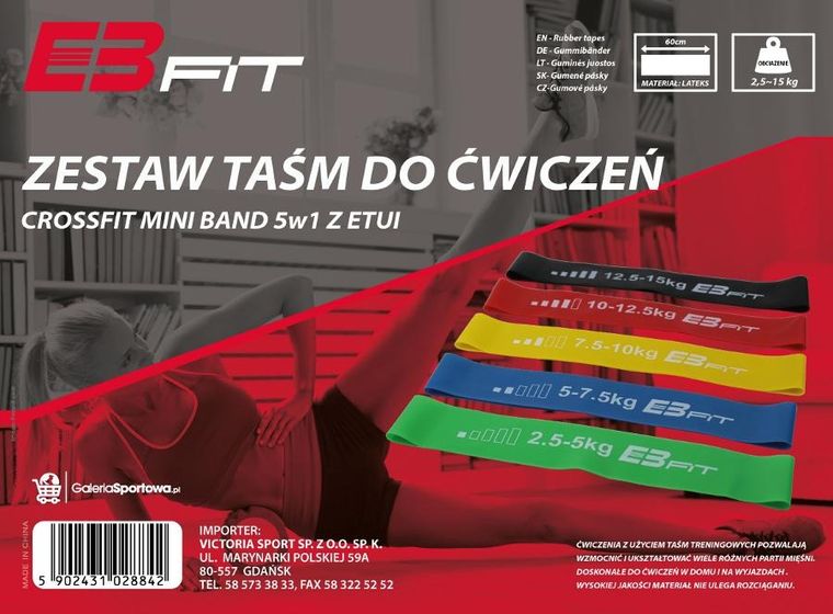 Enero Fit, Mini Band, zestaw gum do ćwiczeń fitness 5w1