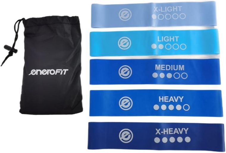 Enero fit, zestaw 5 gum do ćwiczeń, tpe blue band