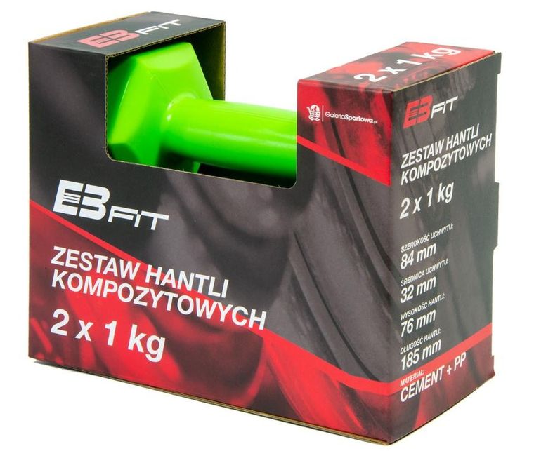 Enero Fit, zestaw hantli kompozytowych, 2-1 kg
