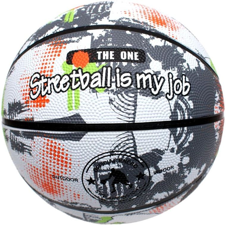 Enero, Solid, piłka do koszykówki, szaro-biała, rozmiar 7