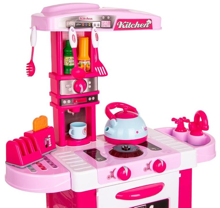 Enero Toys, kuchnia, 32 elementy, różowa, 64-29-87 cm