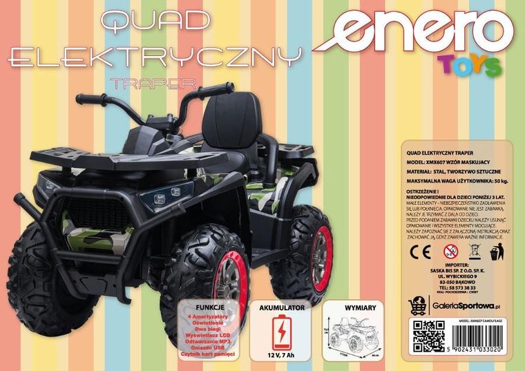 Enero, Traper, quad, pojazd na akumulator, military