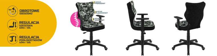 Entelo, Duo, krzesło biurowe z podłokietnikami, wzrost 159-188 cm, moro