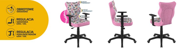 Entelo, Duo, krzesło biurowe z podłokietnikami, wzrost 159-188 cm, motylki