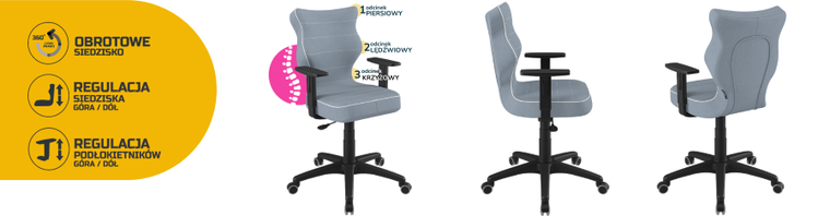 Entelo, Duo, krzesło biurowe z podłokietnikami, wzrost 159-188 cm, niebieskie