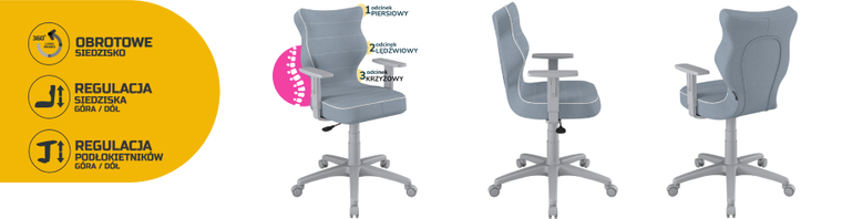 Entelo, Duo, krzesło biurowe z podłokietnikami, wzrost 159-188 cm, niebieskie