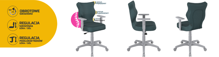 Entelo, Duo, krzesło biurowe z podłokietnikami, wzrost 159-188 cm, niebieskie