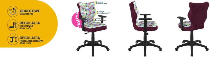 Entelo, Duo, krzesło biurowe z podłokietnikami, wzrost 159-188 cm, sowy