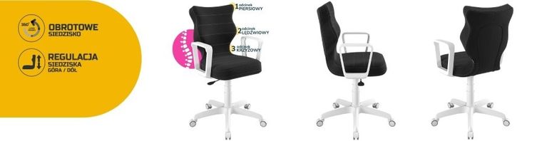 Entelo, Norm, krzesło biurowe z podłokietnikami, wzrost 159-188 cm, antracytowy