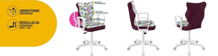 Entelo, Norm, krzesło młodzieżowe z podłokietnikami, wzrost 146-176,5 cm, sowy