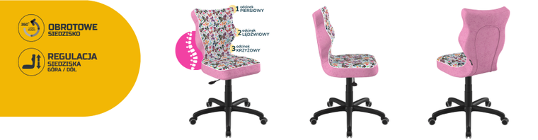 Entelo, Petit, krzesło biurowe, wzrost 159-188 cm, motylki