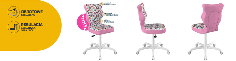 Entelo, Petit, krzesło biurowe, wzrost 159-188 cm, motylki