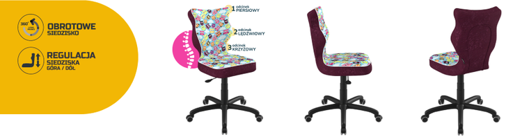 Entelo, Petit, krzesło biurowe, wzrost 159-188 cm, sowy