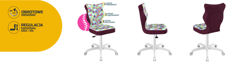 Entelo, Petit, krzesło biurowe, wzrost 159-188 cm, sowy