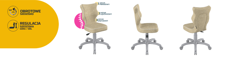 Entelo, Petit, krzesło dziecięce, wzrost 119-142 cm, beżowe