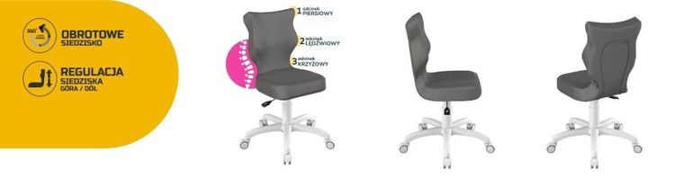 Entelo, Petit, krzesło dziecięce, wzrost 119-142 cm, ciemno szare