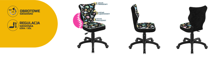 Entelo, Petit, krzesło dziecięce, wzrost 119-142 cm, dinozaury