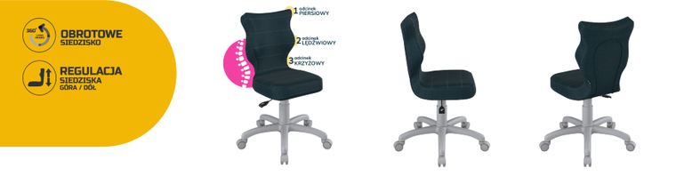 Entelo, Petit, krzesło dziecięce, wzrost 119-142 cm, granatowe