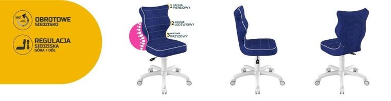 Entelo, Petit, krzesło dziecięce, wzrost 119-142 cm, niebieskie