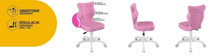 Entelo, Petit, krzesło dziecięce, wzrost 119-142 cm, różowe