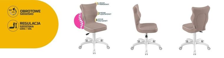 Entelo, Petit, krzesło dziecięce, wzrost 119-142 cm, różowe