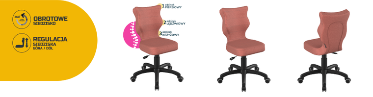 Entelo, Petit, krzesło dziecięce, wzrost 119-142 cm, różowe