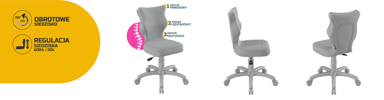 Entelo, Petit, krzesło dziecięce, wzrost 119-142 cm, szare