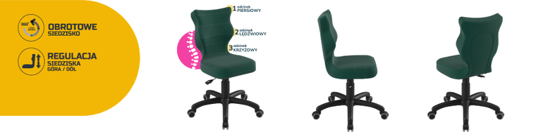 Entelo, Petit, krzesło dziecięce, wzrost 119-142 cm, zielone