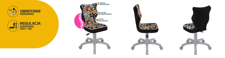 Entelo, Petit, krzesło dziecięce, wzrost 119-142 cm, zwierzaki