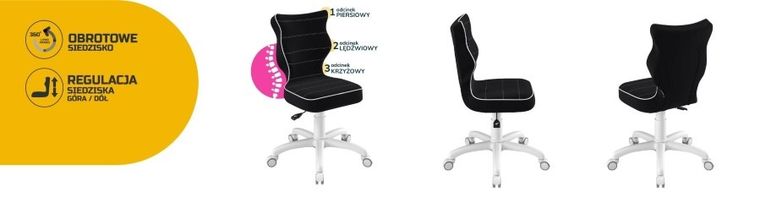 Entelo, Petit, krzesło dziecięce, wzrost 133-159 cm, czarne