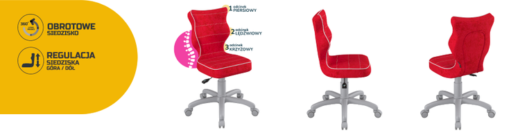 Entelo, Petit, krzesło dziecięce, wzrost 133-159 cm, czerwone