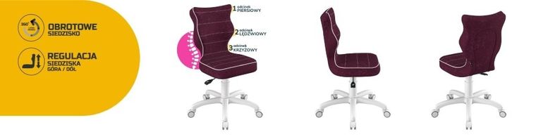 Entelo, Petit, krzesło dziecięce, wzrost 133-159 cm, fioletowe