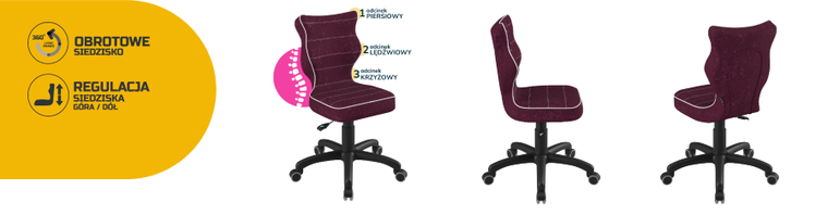 Entelo, Petit, krzesło dziecięce, wzrost 133-159 cm, fioletowe