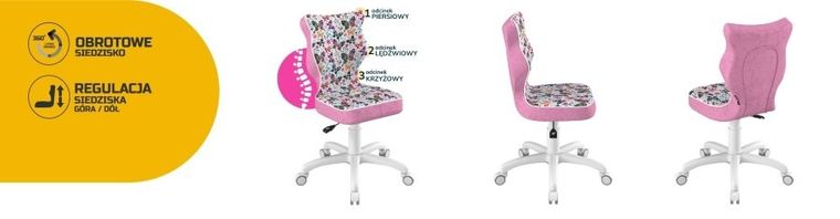 Entelo, Petit, krzesło dziecięce, wzrost 133-159 cm, motylki