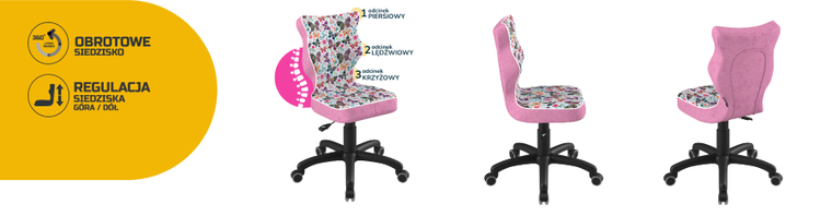 Entelo, Petit, krzesło dziecięce, wzrost 133-159 cm, motylki