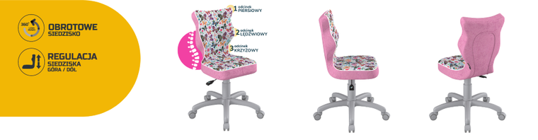 Entelo, Petit, krzesło dziecięce, wzrost 133-159 cm, motylki