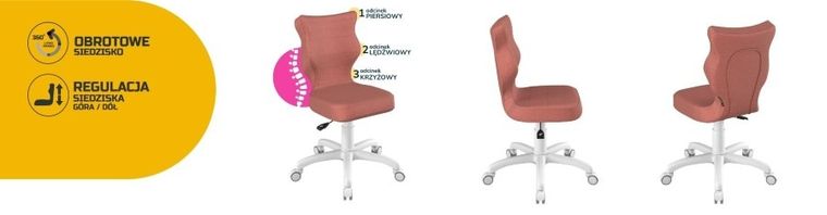 Entelo, Petit, krzesło dziecięce, wzrost 133-159 cm, różowe